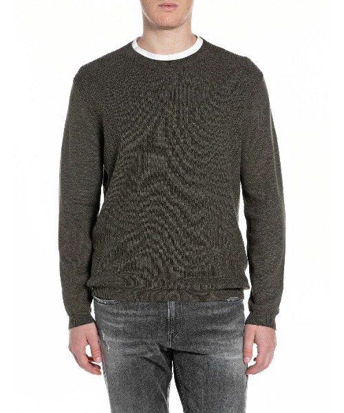Denim Effect — вязаный крон‑свитер (crew neck knit)