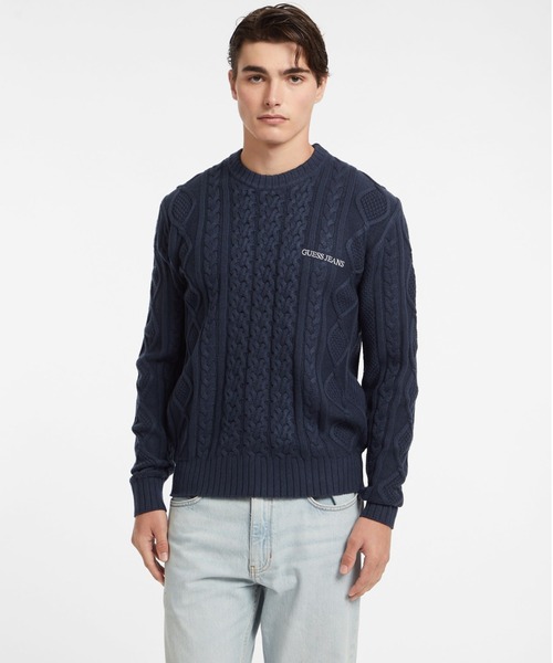 GUESS JEANS Ls Cn Cable Sweater — вязаный свитер (нитевое изделие)