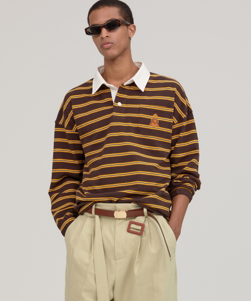 Мультстрайп Ragby CUT T‑shirt brown — футболка с графическим принтом