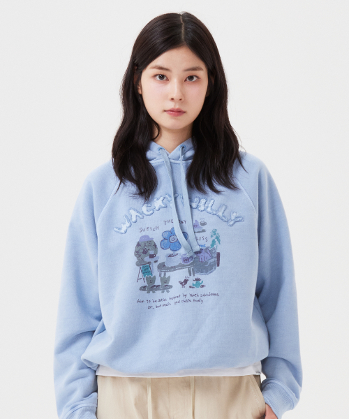Womens pigment grafit full zip hooded parka — женская парка‑худи синяя