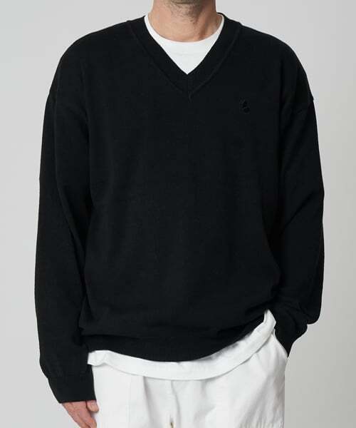 Софт коттон V-neck loose knit (чёрный)