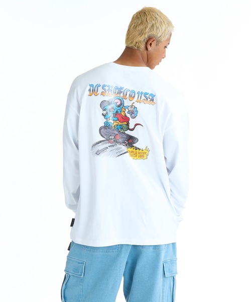DC SHOES Mens 26 SPRINT RAT LS — длинный рукав, модель 2026 весна/лето / DC Vintage long sleeve back print T-shirt