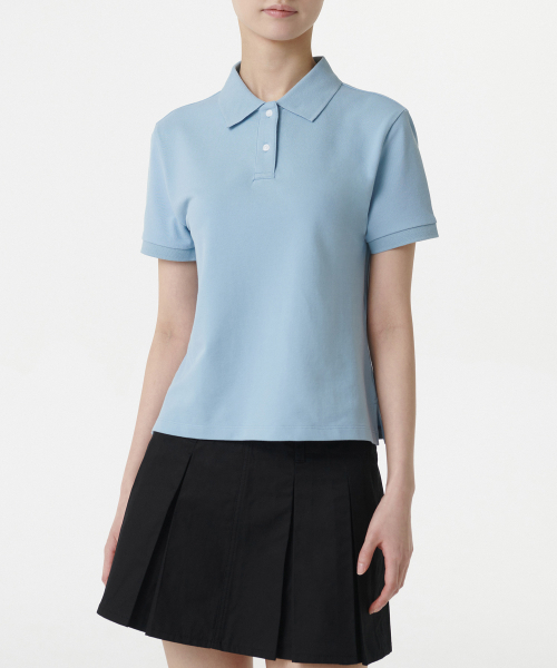[Courtandard] Womens Pike Polo Shirt [Sky Blue] — женское поло пике, небесно-голубое