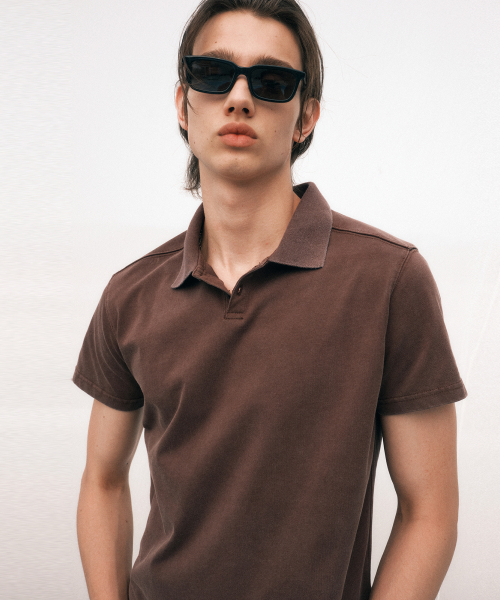 Pigment Crop Polo T-shirt (бронза)