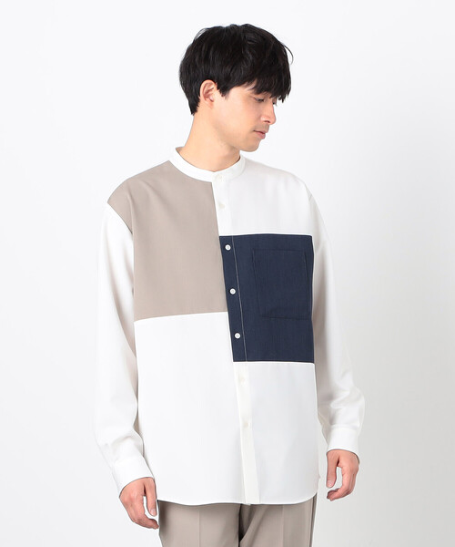 Woollike Blocking Band Color Shirt — рубашка