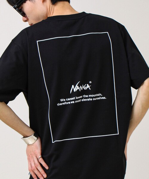 [NANGA × GLOSTER] Rect Backprint Tee — футболка с принтом на спине