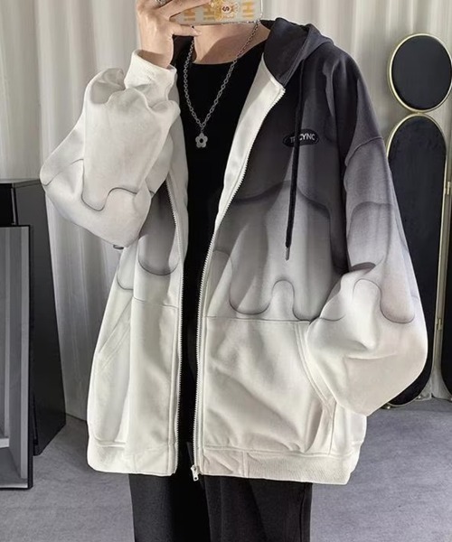 Gradation Two Tone Zip Hoodie — худи‑толстовка с градиентной двухцветной молнией