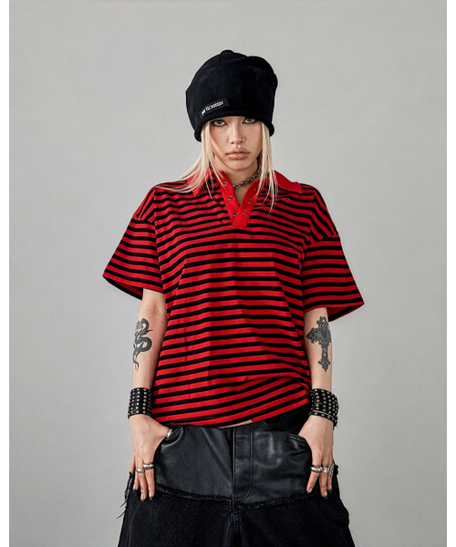 W. Striped Polo T‑shirt — полосатая поло‑футболка