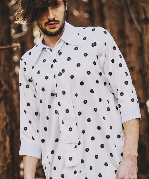 NO ID. Polka Dot длинная рубашка