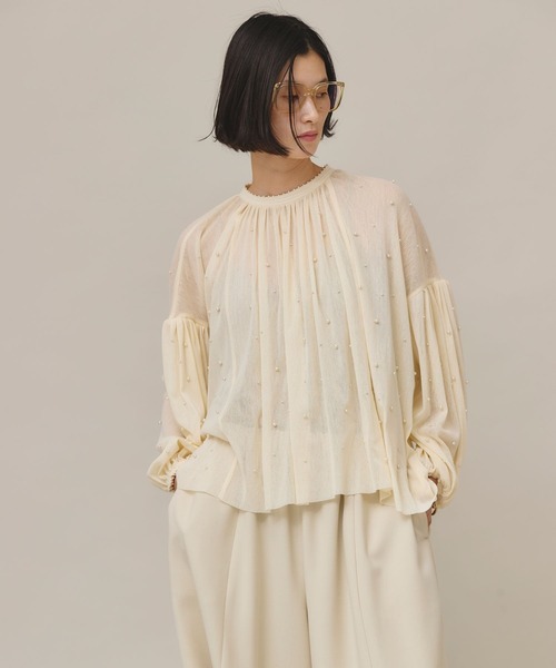 Curensology cotton‑twill panel blouse