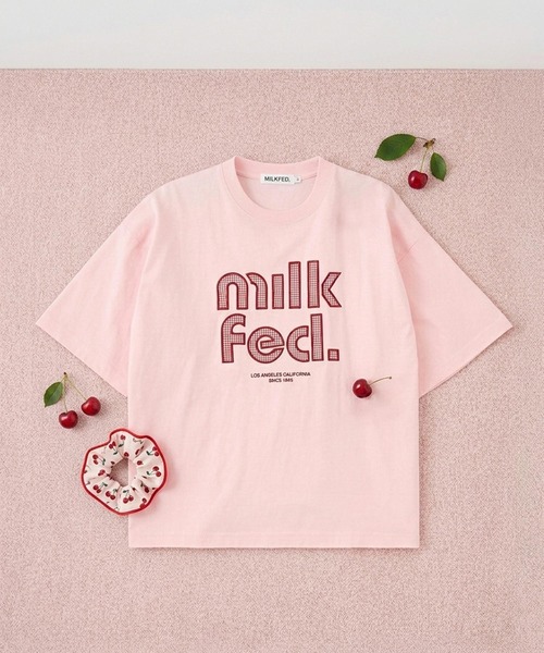 CUT OUT LOGO GINGHAM WIDE S/S футболка — популярная модель, видеопродвижение