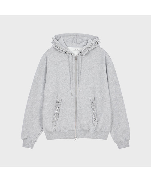 Frill Hoodie Zip‑up (серый)