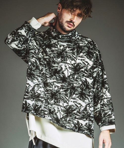 NO ID. Layered Turtleneck Big Pullover — многослойный свитер с высоким воротом (большой размер)