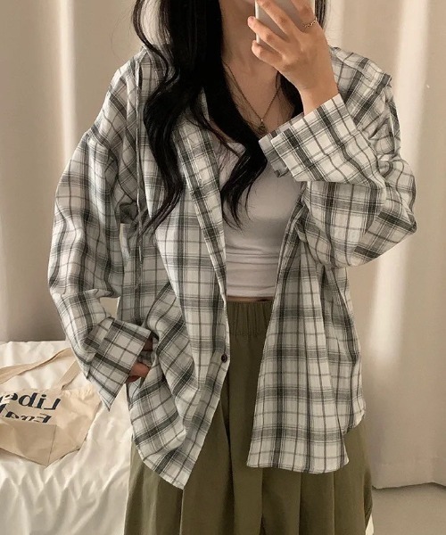 LAMPOON Oversize checked shirt парка‑рубашка