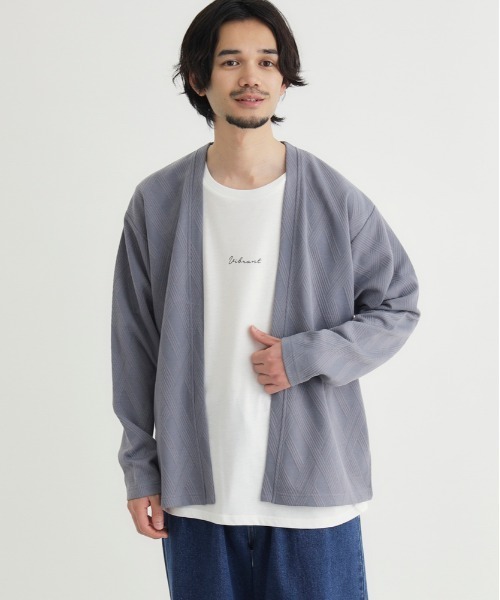 PLUS ONE джаггард длинный рукав кардиган логопринт T-shirt set