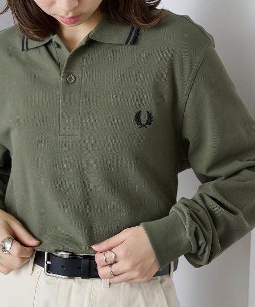 FRED PERRY Ls Twin Tipped Polo Shirt — длинный рукав, вышитый M3636