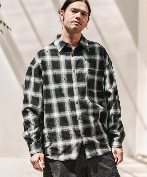 ms6102 — рубашка в потертом клетчатом стиле (Distressed Check Shirt)