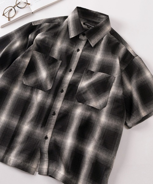 (82) Short‑sleeve On‑Breath check regular fit — реглан‑футболка с коротким рукавом