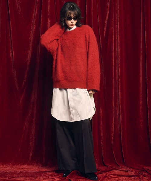 Unisex Prime‑Over Crew Neck Shaggy Knit Pullover — вязаный пуловер MAISON SPECIAL