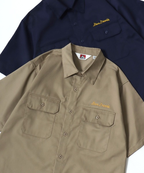 BEN DAVIS SS WORK SHIRT — рабочая рубашка короткий рукав TC twill, редизайн, мужская
