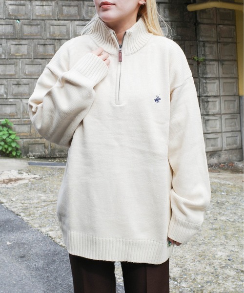 BEVERLY HILLS POLO CLUB / half zip knit PO / 4422-5751