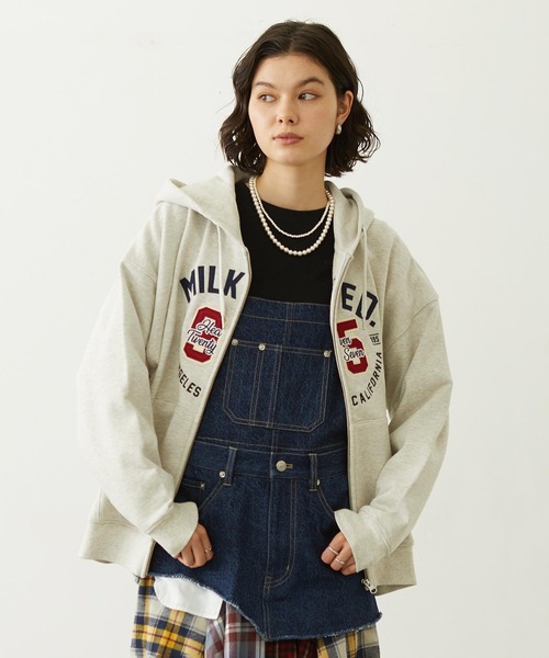 COLLEGE LOGO PATCH ZIP UP HOODIE — худи на молнии с нашивкой логотипа колледжа
