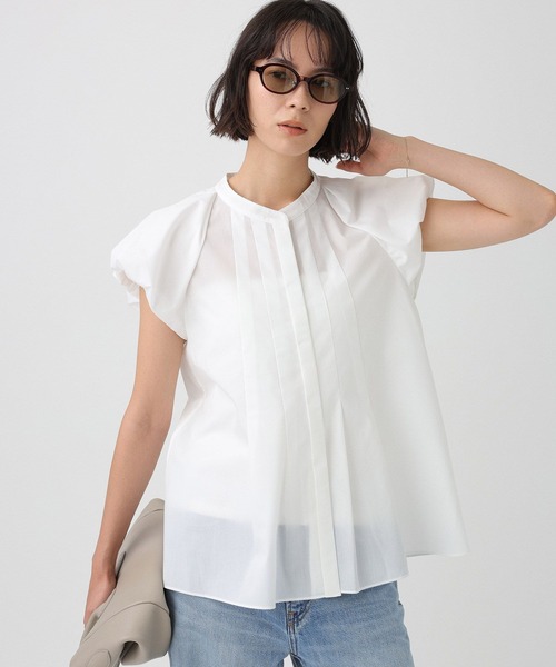 Tuck puff sleeve blouse — блуза с присборенными рукавами