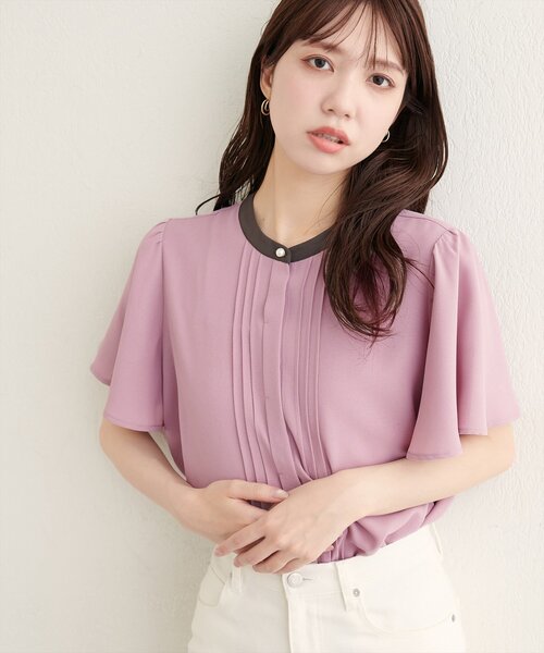 Front pintuck frill sleeve blouse — блуза с лифом и оборками на рукаве