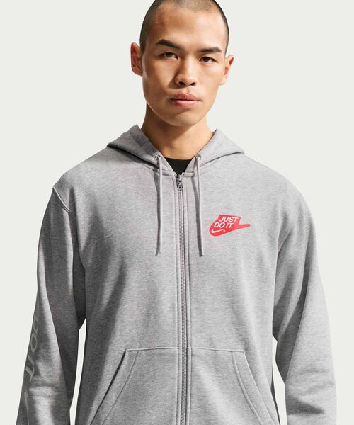 Nike Sportswear Club Men’s French Terry Full‑Zip Hoodie IF0726‑063 Dark Grey Heather