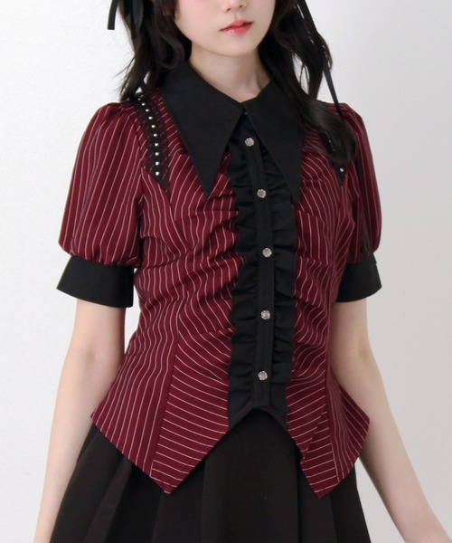 Gothic‑style угол‑frill blouse with gauze