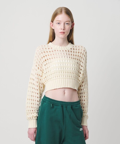 <NICE WEATHER> Mesh Pull‑Over Knit