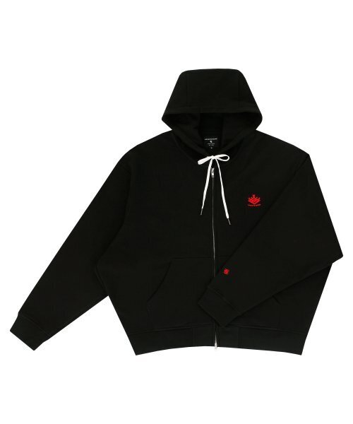 2WAY ZIP OF THE LOGO HOODY — худи с двухсторонней молнией, черный