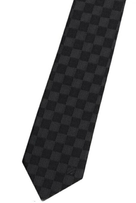 Галстук Louis Vuitton Cravat Damier Classic Noir, модель M78752, 100% шелк, 148 x 8 см, фирменная коробка и упаковка Louis Vuitton