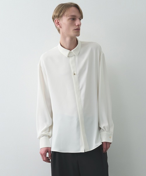 Double Cloth Chin Tab Long Sleeve Shirt — рубашка с длинным рукавом и отложным воротником из двуслойной ткани