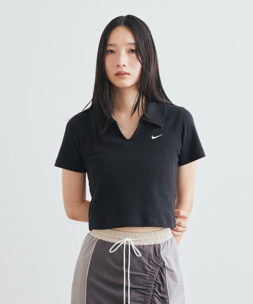 Nike Sportswear женский укороченный поло Tight Cropped Polo IO2730-010 Black