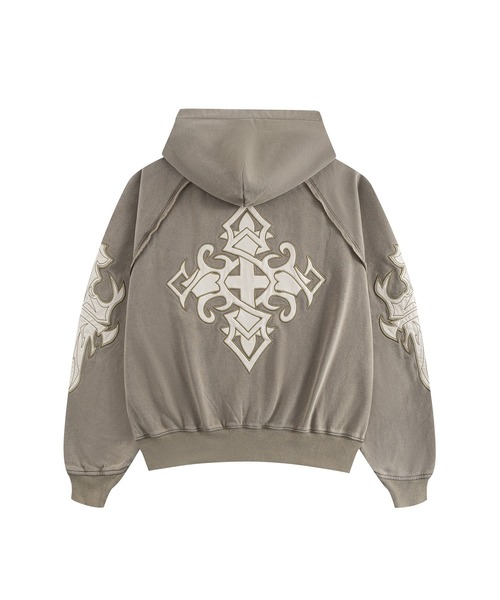 Dagger Leather Patch Zip Hoodie | SUPPLIER (худи с кожаной заплаткой и молнией)
