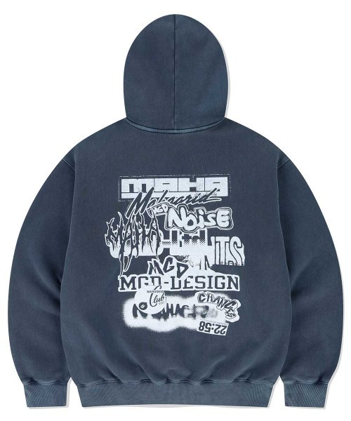 mahagrid LOGO LIST PIGMENT HOODIE — худи с пигментным принтом и логотипом