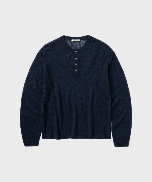 Кроп‑хенри сет LS — рубашка NAVY