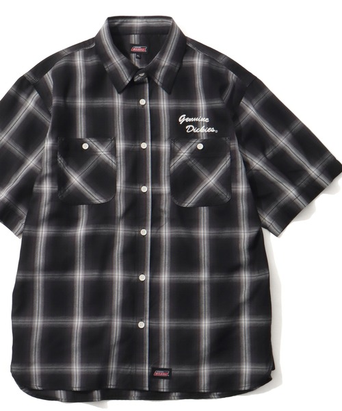 [GENUINE DICKIES] T/C broad one‑piece рабочая рубашка с коротким рукавом