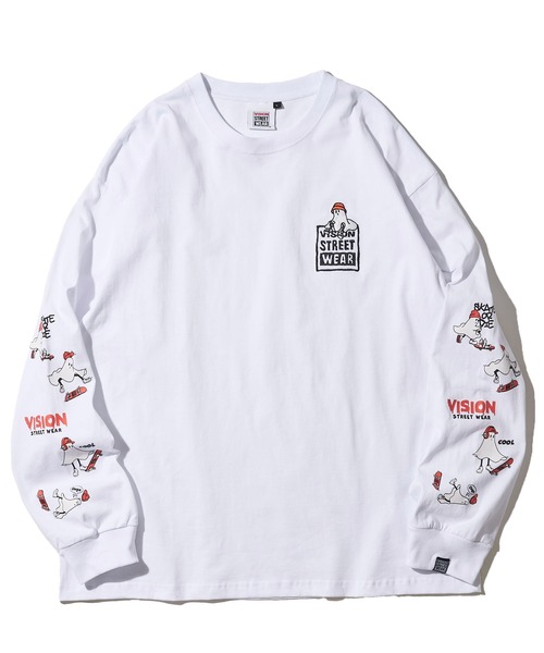 VISION STREET WEAR оригинальная графическая футболка — принт «Ghost Irast Print» (длинный рукав/футболка)