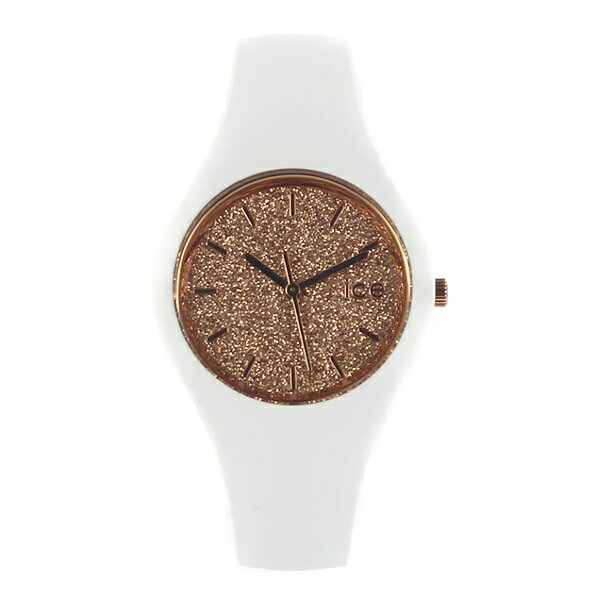 Часы Ice‑Watch женские Ice Glitter 38 мм белые с розовой золотой отделкой ICE.GT.WRG.S.S.15 — для повседневной носки, подарок, на выпускной