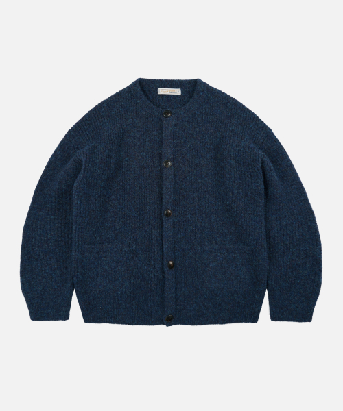 Brushed Wool Round Cardigan — кардиган из тёсаной шерсти, индиго