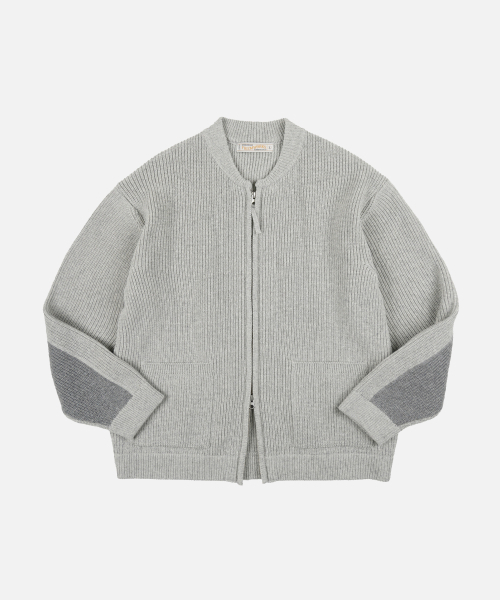 Ultra Heavyweight Zip Up Cardigan — светло‑серый толстый кардиган на молнии