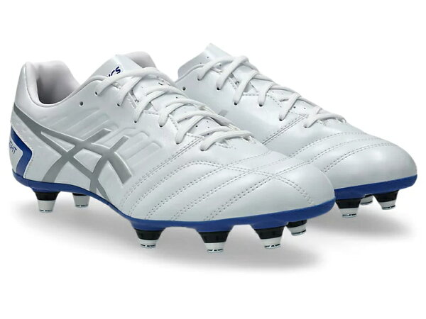 ASICS DS LIGHT GAIN ST (104) White/Pure Silver 1101A041 обувь для футбола/регби, белые с серебром (сменные шипы)