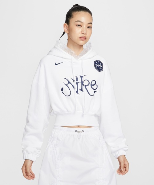 NIKE AS W NSW OS FLC CROP женская укороченная флисовая худи (Nike Womens OS FLC Crop)