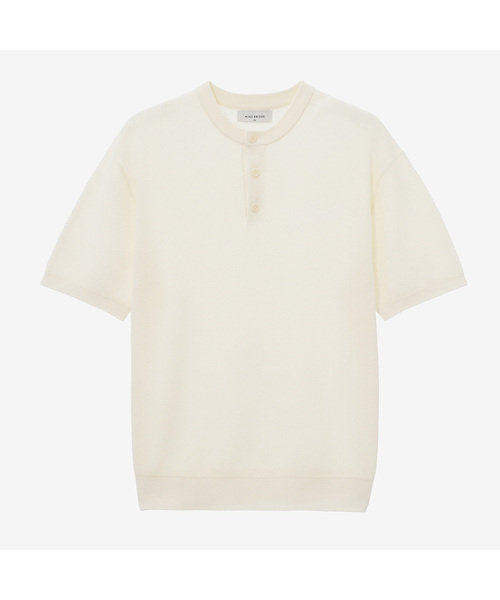 [ON] Linen-like Henley neck over-boys размер S–5 цветов — поло с коротким рукавом