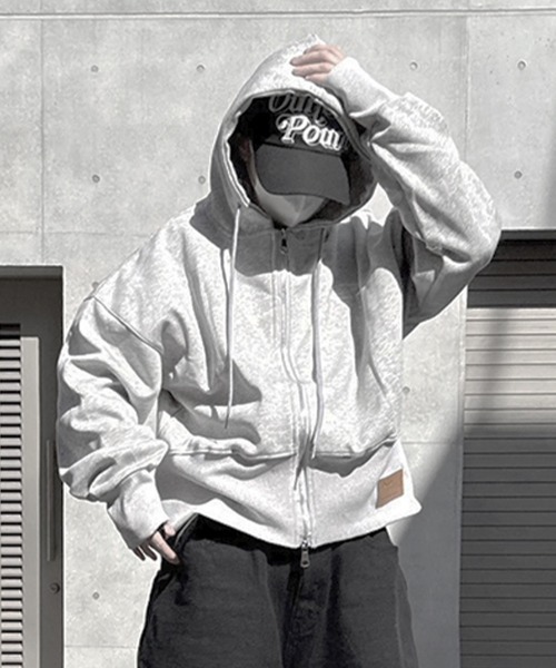 Pigment Short Zip Hoodie / худи с короткой молнией пигментной окраски