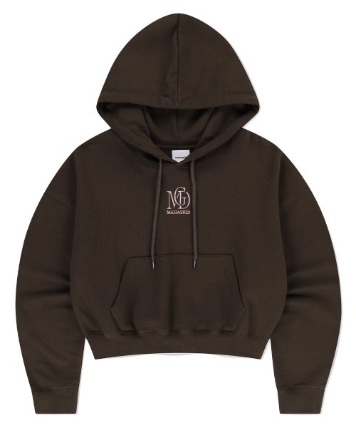 mahagrid MGD SERIF LOGO CROP HOODIE — укороченное худи с логотипом