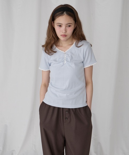 Unblend Футболка с цветным блоком, поло с воротником Henley, короткий рукав