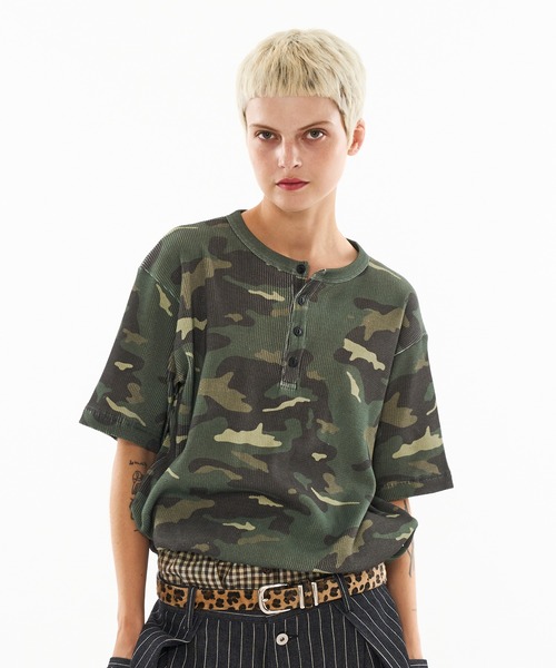 ASSORT DRAW Код Хенли-нев термальная футболка с длинными рукавами / Henry Neck Thermal T-Shirt